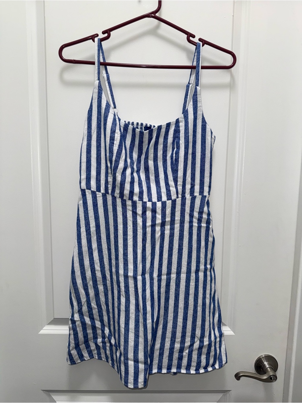 Old Navy Blue and White Striped Spaghetti Strap Mini Dress